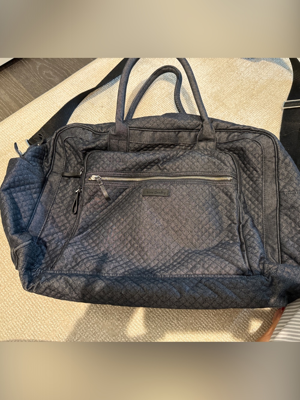 Vera Bradley Quilted Navy Travel Duffel